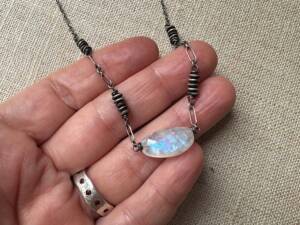 Rainbow Moonstone Centerpiece Necklace