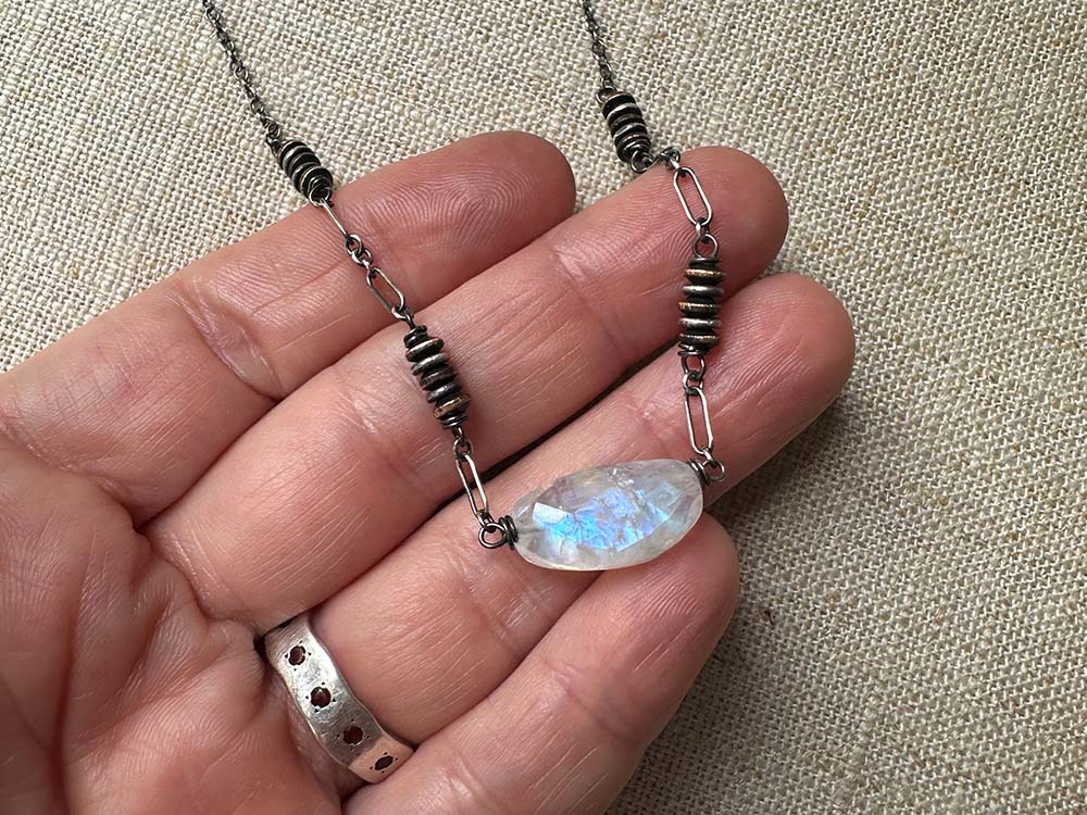 Rainbow Moonstone Centerpiece Necklace