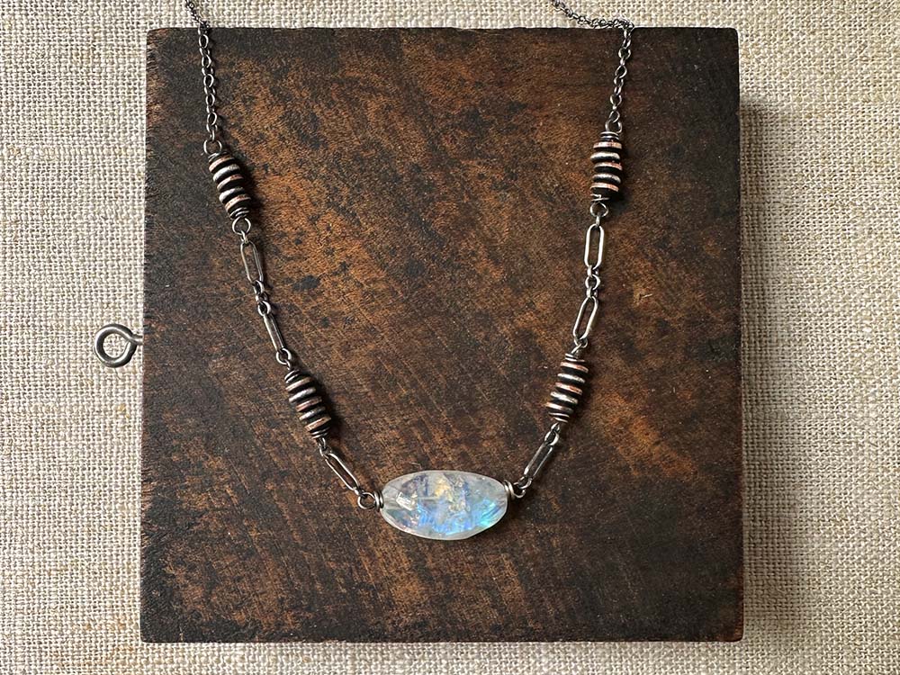 Rainbow Moonstone Centerpiece Necklace