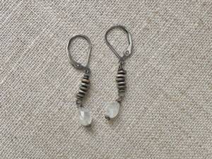 Rainbow Moonstone Double Dangle Earrings
