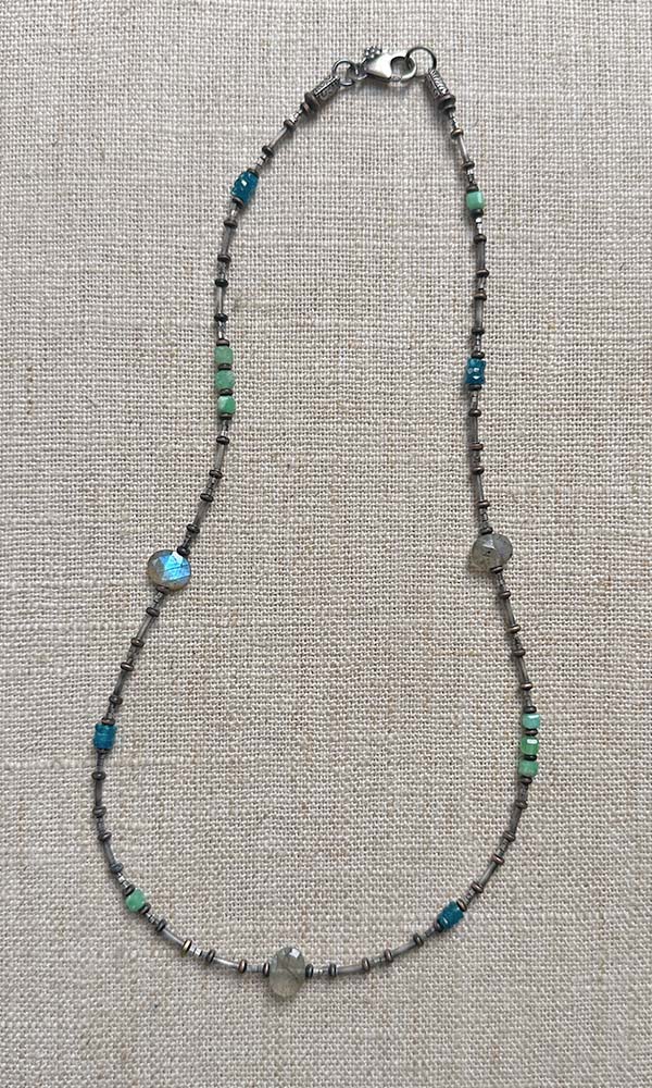 Labradorite & Chrysoprase Kaleidoscope Necklace