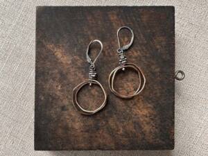 Bronze Rustic Coil Earrings