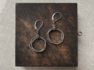 Rustic Sterling Coil Earrings