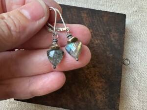 Labradorite Triangle Earrings