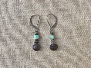 Nested iolite earrings