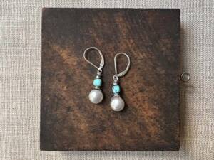 Nested Pearl & Turquoise Earrings