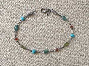 Vesuvianite & Thai Silver Harvest Bracelet