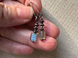 Labradorite & Mixed Metal Earrings